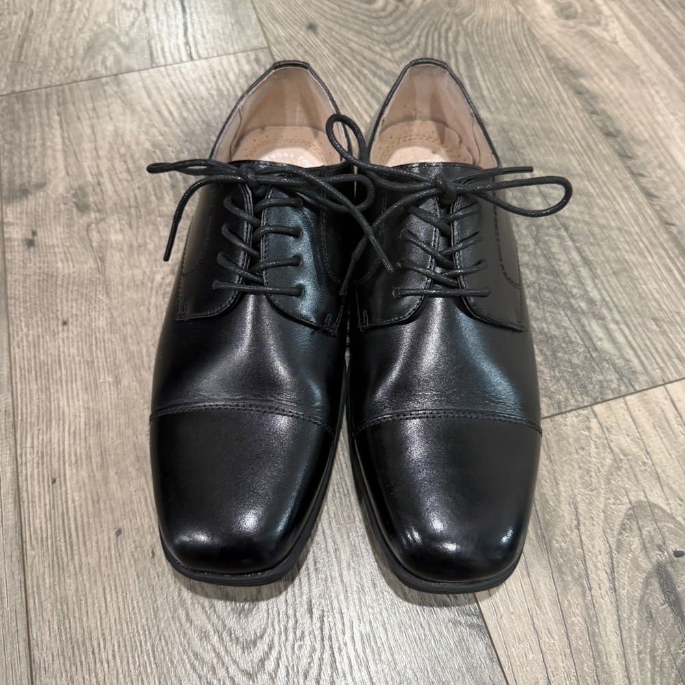 Florsheim Kids Reveal Cap Toe Oxford Jr Dress Shoes Black Boys Size 5M